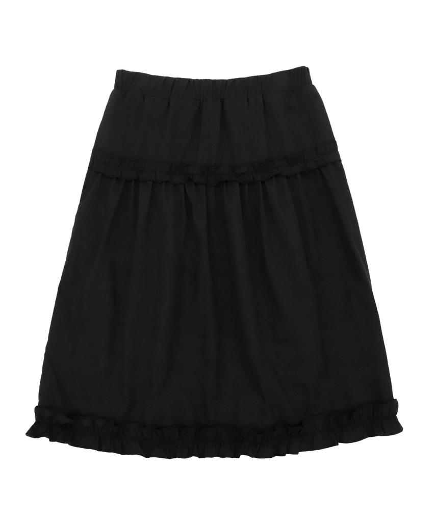 Moyora Frill Banding Midi Skirt [Black]
