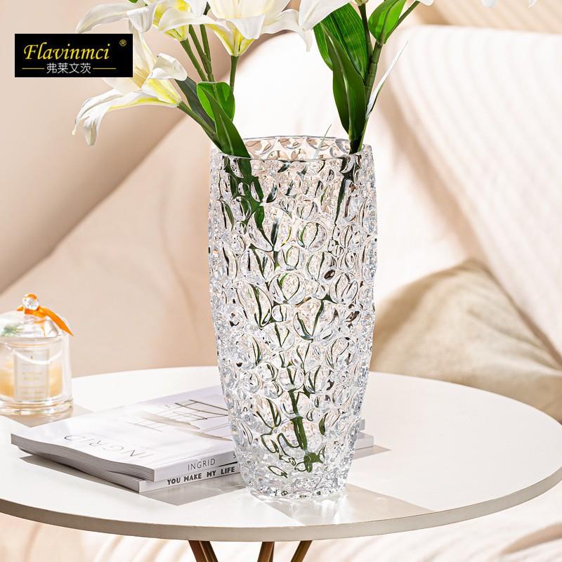 Thickened Crystal Glass Vase Small Size Fresh Flowers Water Culture Decor Modern Minimalist Home Living Room Table Centerpiece