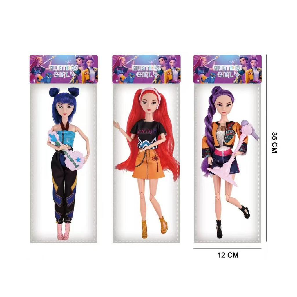 K-POP Demon Hunter Girl Group Doll with Music Accessories, 11.5" Soft Vinyl, 11 Joints