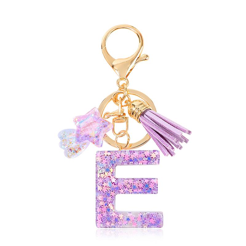 Diy A-Z Letters Keychain Metal Holder Pendent Key Chain Women Car Key Ring Simple Letter Name Key Party Gift Jewelry