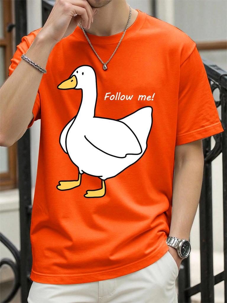 Follow The Goose Printing TShirt Women Cotton Summer Tops Comfortable Loose ONeck Short Sleeve T Shirts Casual Womans Clothes