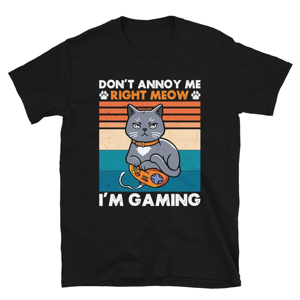 Cute Cat Kitten Gaming Controller Retro Tee, Video Game Lovers Unisex T- Shirt