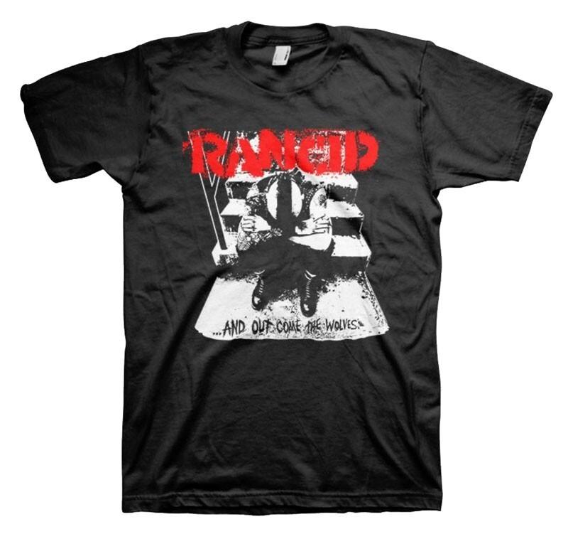 

New Authentic Rancid Out Come The Wolves Album Punk Band Red amp Black TShirt Unisex T-Shirt XL