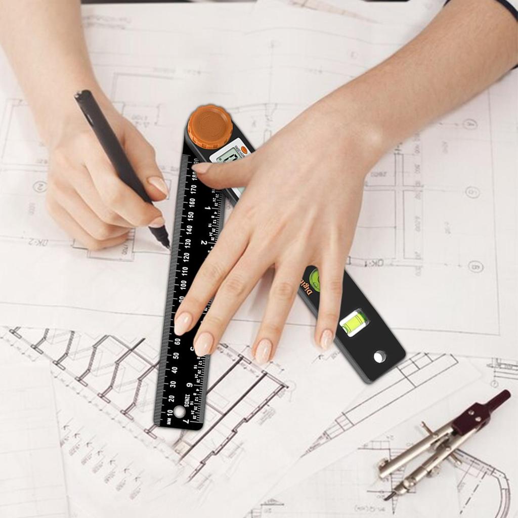 230mm 4 In 1 Digital Protractor Angle Ruler Spirit Level Ruler Woodworker Angle Protractor Measuring Tools