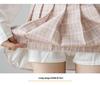 2025 New Summer Women's Fruit Green Pleated A-Line Mini Skirt - College Style, High Waist, Korean Version