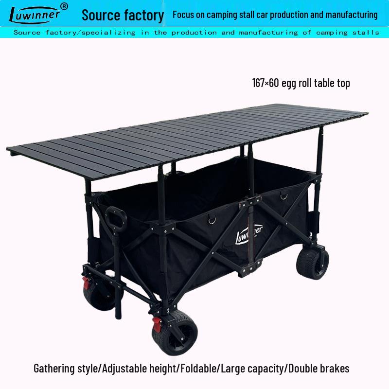 Road Winner Folding Camping Cart: 120-150-167 Versatile Tabletop for Outdoor Markets