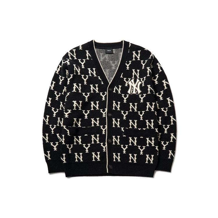 MLB New York Yankees Sweaters Unisex Black V neck Moderate Cardigan 3AKTM0114-50BKS M