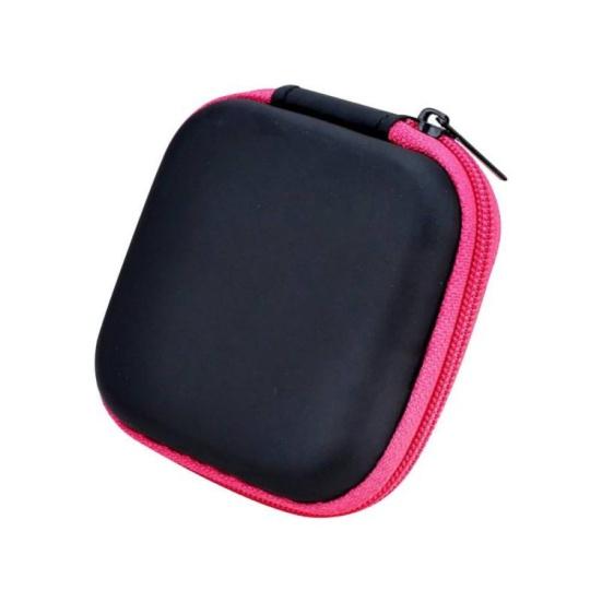 Square Mini Universal Zipper Earphone Cable Data Cord Storage Bag Case Pouch