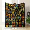 The Pattern Features Letters Filled with Nature-inspired Animal Motifs. for All Seasons Blanket Lunch Break Throw Gift
