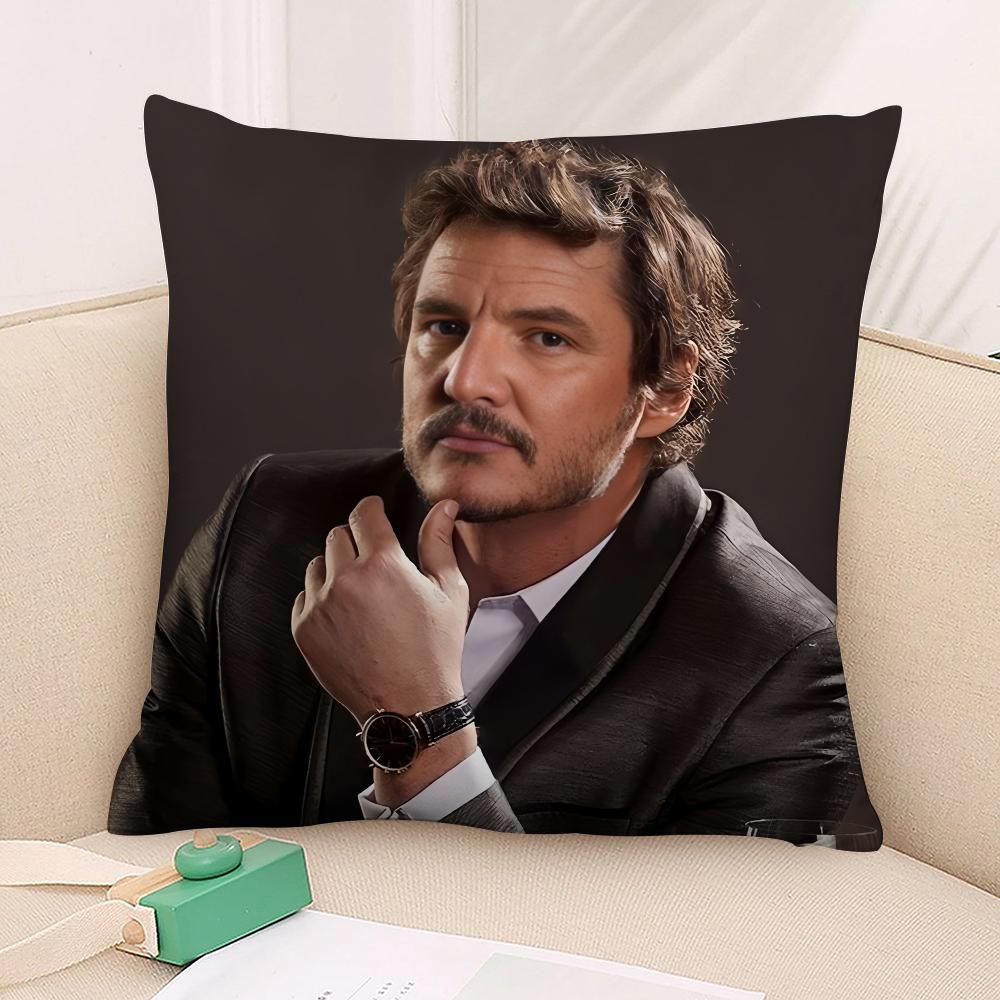 New P-Pedro Pascal Pillow Case 3D Print Polyester Fiber 40*40 cm Home Sofa Throw Pillow Cover Decoration Festival Gift