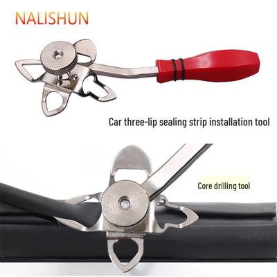 Triple-Port Core-Sealed Strip Installation Tool for Automotive Glass Sealing