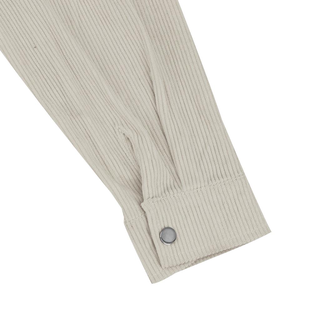 Men's Corduroy Button Down Shirts Casual Long Sleeve Shacket Jacket With Flap Pockets