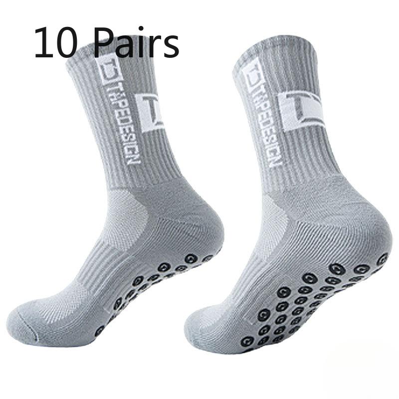 10 Pairs of Male Spring and Autumn Glue Non Skid Shock Towel Bottom Sports Basketball Football Socks