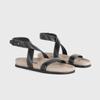 Toteme Vintage Leather Sandals Women's Summer Platform Flat Bottom Cross Strap Open-toed Beach Shoes Roman Cool Slippers