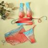 Women's Colorful Three-Piece Bikini Sexy Cross Strap With Chest Pads Without Steel Bra Swimsuit