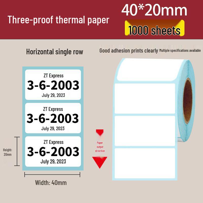 Waterproof Self-Adhesive Thermal Label Paper for ePacket Waybills, 100x150 Mm