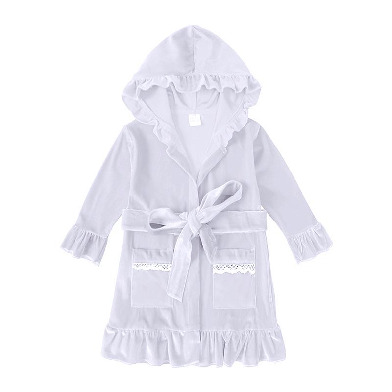 Children's Gold Velvet Pajamas - Autumn/Winter Homewear for Boys and Girls