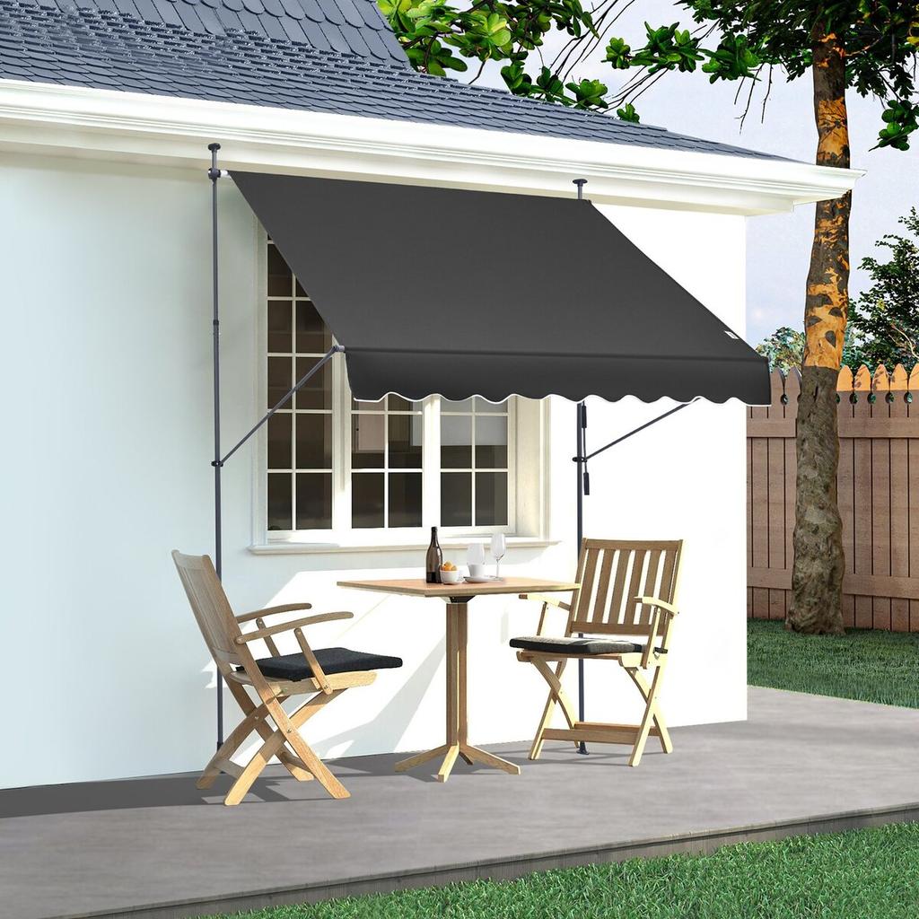 98x47" Patio Awning Retractable Patio Canopy Sunsetter with Crank Handle