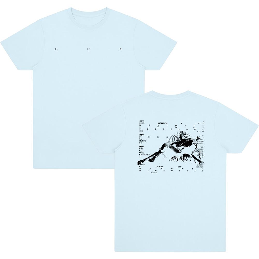 

Rosalía LUX Logo Tee Rosalia Berghain Album T Shirts Men Women Fashion Retro Short Sleeve Top Summer Casual O-neck Clothing XL
