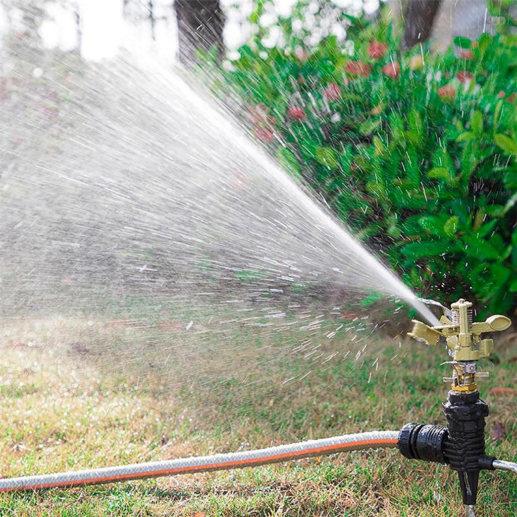 1/2" Male Thread Rotating Rocker Sprinkler Stainless Steel Tripod Auto-Rotary Garden Lawn Orchard Greenhouse Irrigation Sprayer