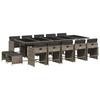 VidaXL Garden Dining Set 15 Pcs Grey Cushions Wicker 3277939