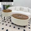 Stylish Compact Storage Combo: Round Coffee Table & Sofa Side Table Set