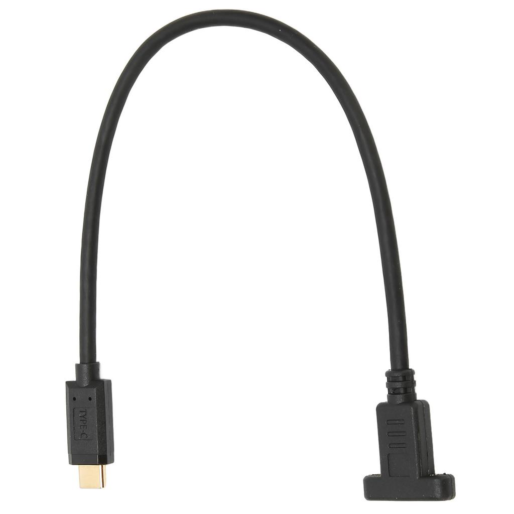 USB Extension Cable 0.3M USB 3.1 Type C Male to Female 10Gbps Gold Plated Data Cable with Panel Mounting Screw Hole