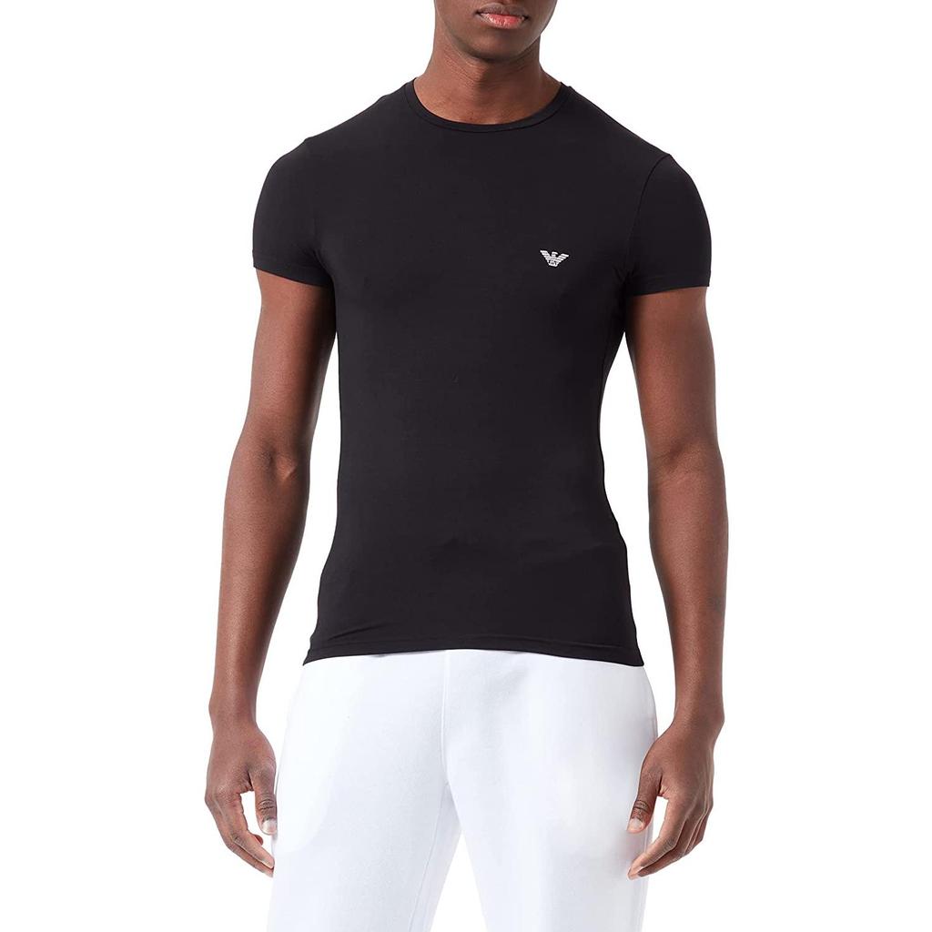 Emporio Armani Ss22 Solid Color Logo Print Crew Neck Casual Short Sleeve T-Shirt Men T-Shirts Black 111341-2R511-00020