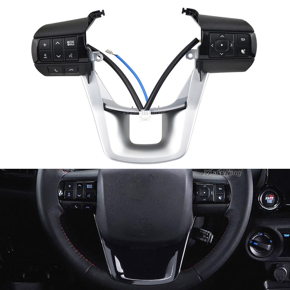 Steering Wheel Button For Toyota Hilux Revo Rocco Fortuner 2015- Buttons Bluetooth Phone Cruise Control Volume .