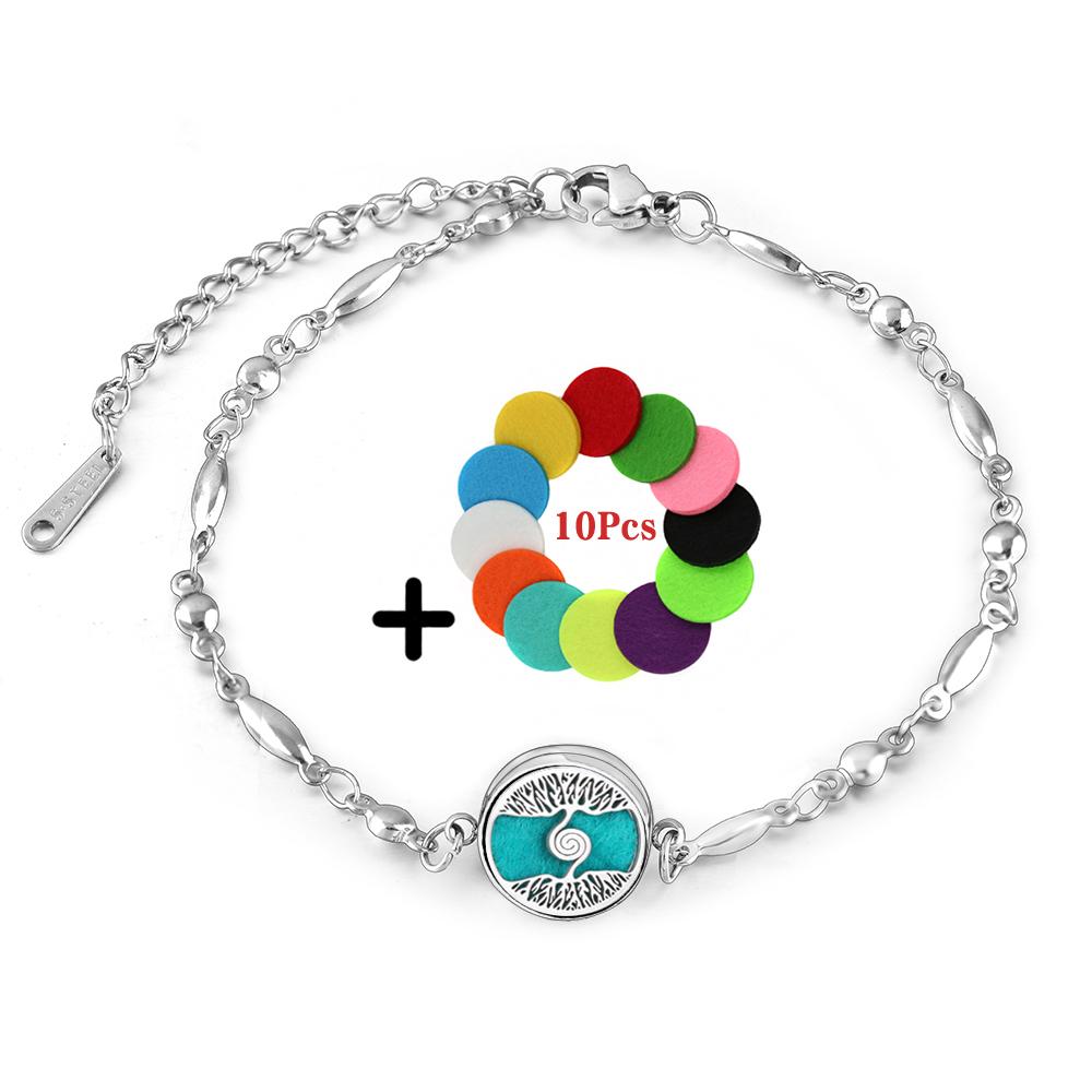 New Aromatherapy Locket Bracelet 12mm Essential Oil Diffuser Perfume Bangles Tree of Life High Quality Stainless Steel Jewelry