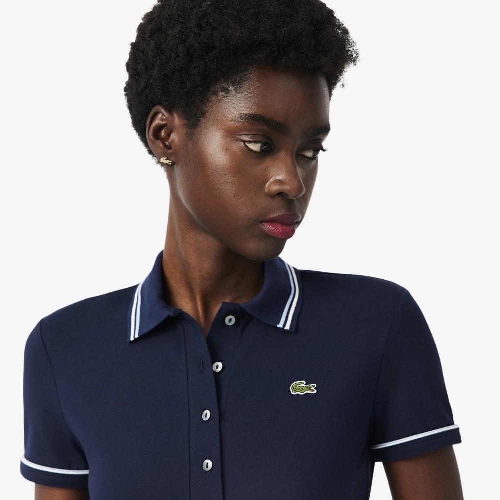 Lacoste Women's Slim Fit Piping Detail Polo Shirt DF5284-56G3UI