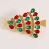 Full Rhinestones Christmas Tree Brooch Enamel Christmas Crystal Pins  New Year Gift