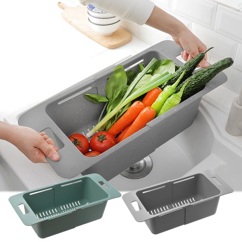 Fruktsil Uttrekkbar Vaskeskål Mat Drenskurv Kule Kjøkkendingser Bærbar Over Vasken Sil For Hjem Hybel