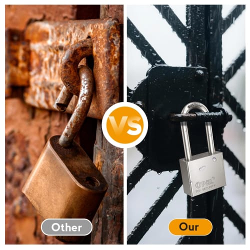 Set of 1 Stainless Steel Padlocks, Security Lock, Small, Keyed, Hanging Type, 40mm Wide, Secure, Waterproof, Durable, Corrosion-Resistant, Auxiliary L