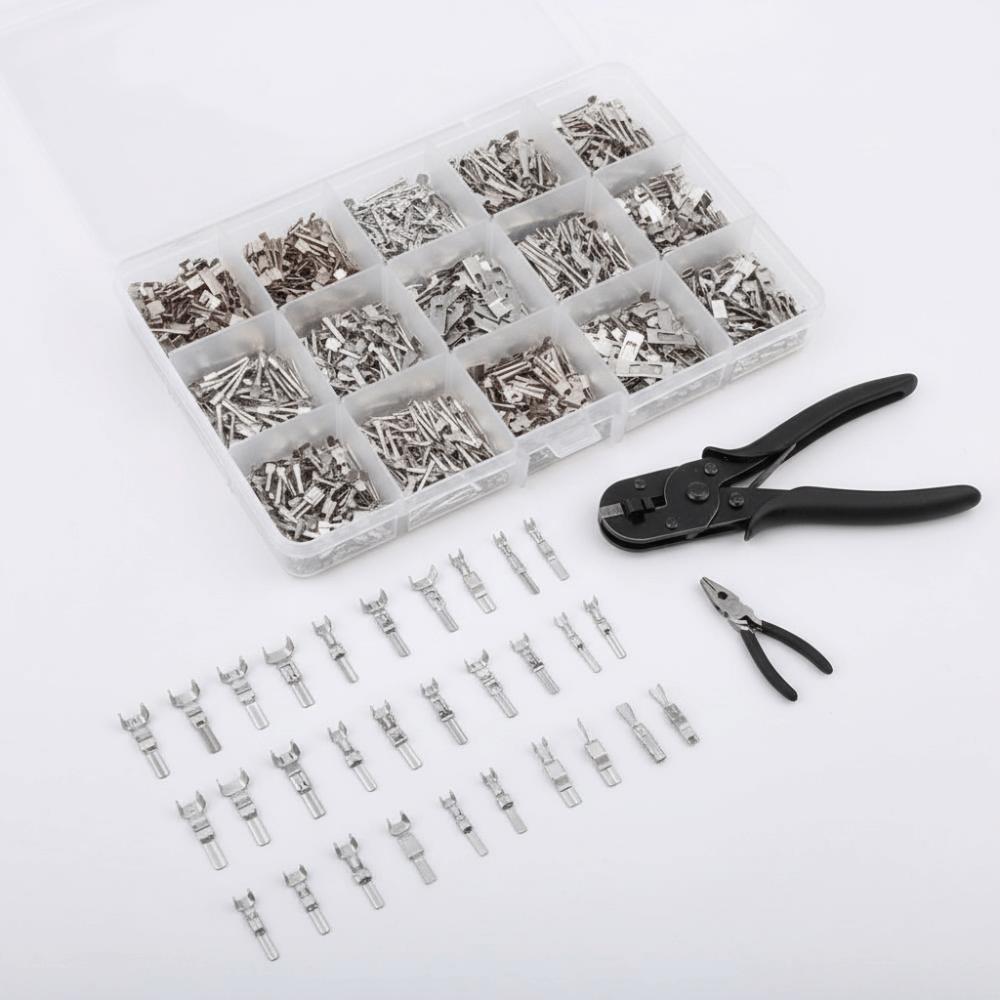 290 Stück Crimp-Pins 1/1,5/1,8/2,2/2,8/3,5mm Elektrischer Steckverbinder-Pin Nicht-isolierter Stecker Crimp-Pins