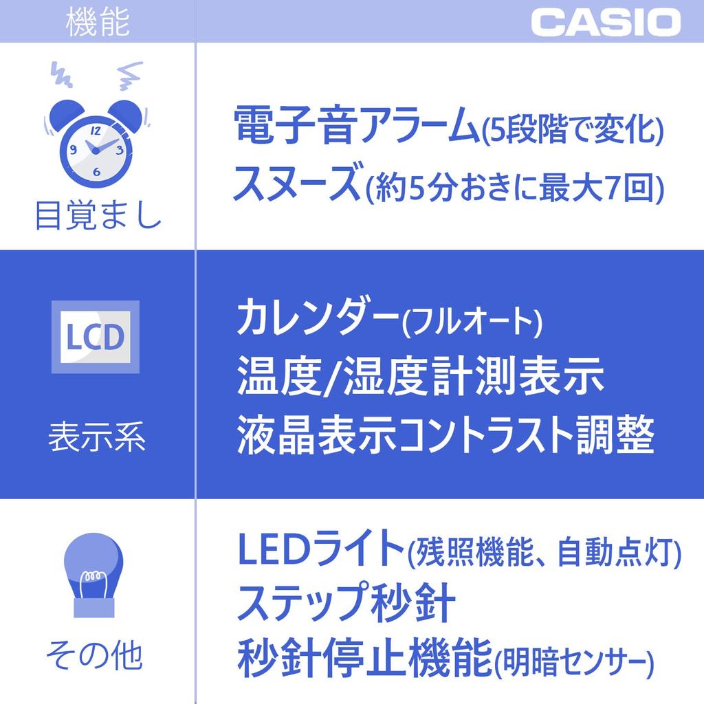 Casio Alarm Clock Radio Black Analog Snooze with Light Automatic Lighting TTM-170NJ-1JF