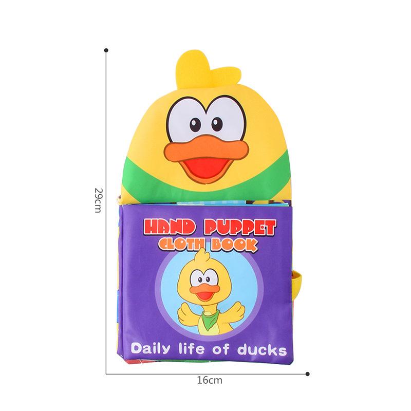 Baby Yellow Duck Story Palm Cloth Book Children Can'T Tear Sound Paper Animal Early Education Cloth Book Toy