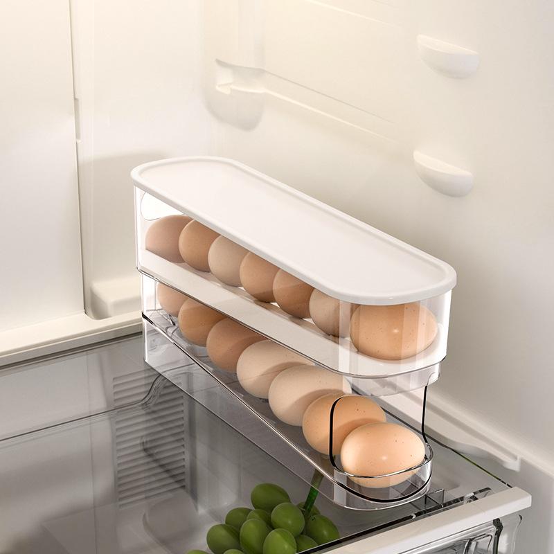 Transparent Egg Storage Box with Lid for Refrigerator and Freezer