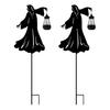 1/2Pcs Outdoor Witch Solar Lanterns Halloween Decorations Weather-Resistant
