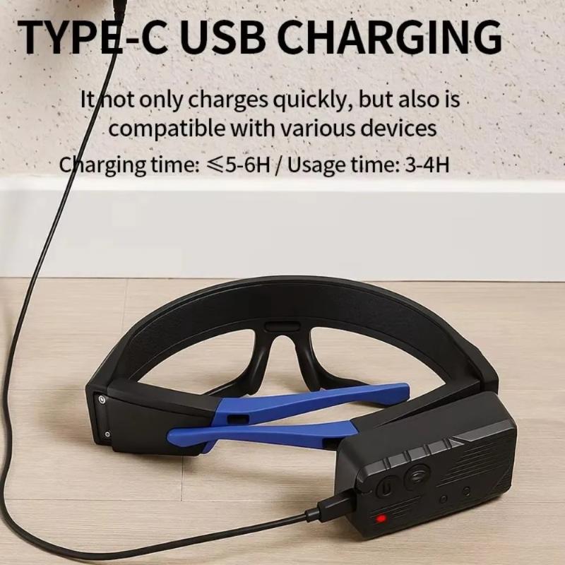 New Multifunctional Glasses Light With Type-C Charging, Warning Headlamp, Compact And Portable, Touch-Sensitive Headlamp