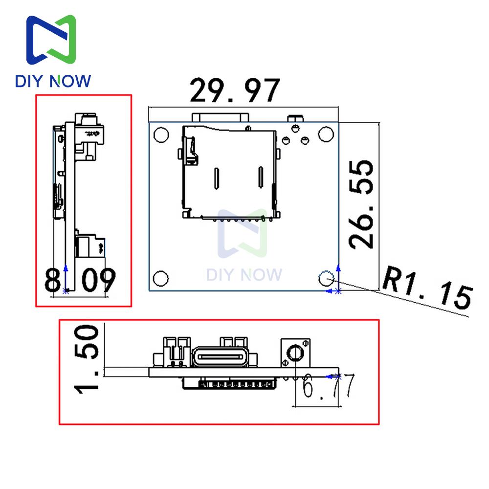 DC 5V 3W Bluetooth amplifier board module adjustable volume supports TF card and memory card playback Type-C charging/sound card