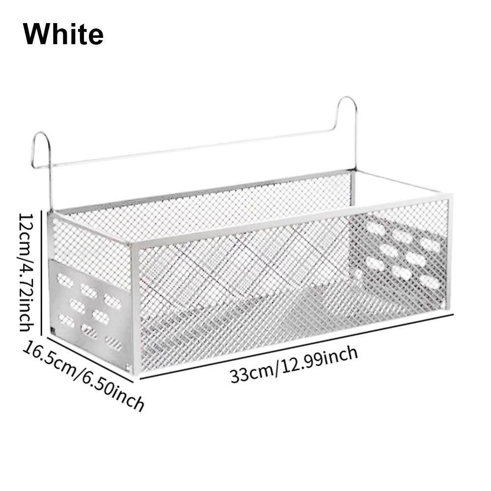 

1Pcs Punch-Free Bedside Hanging Basket Iron Bedside Shelf New Bed Storage Rack Upper Bunk White