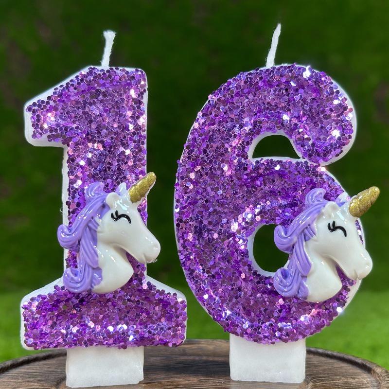 Creative Unicorn Birthday Cake Candle Decoration Kit