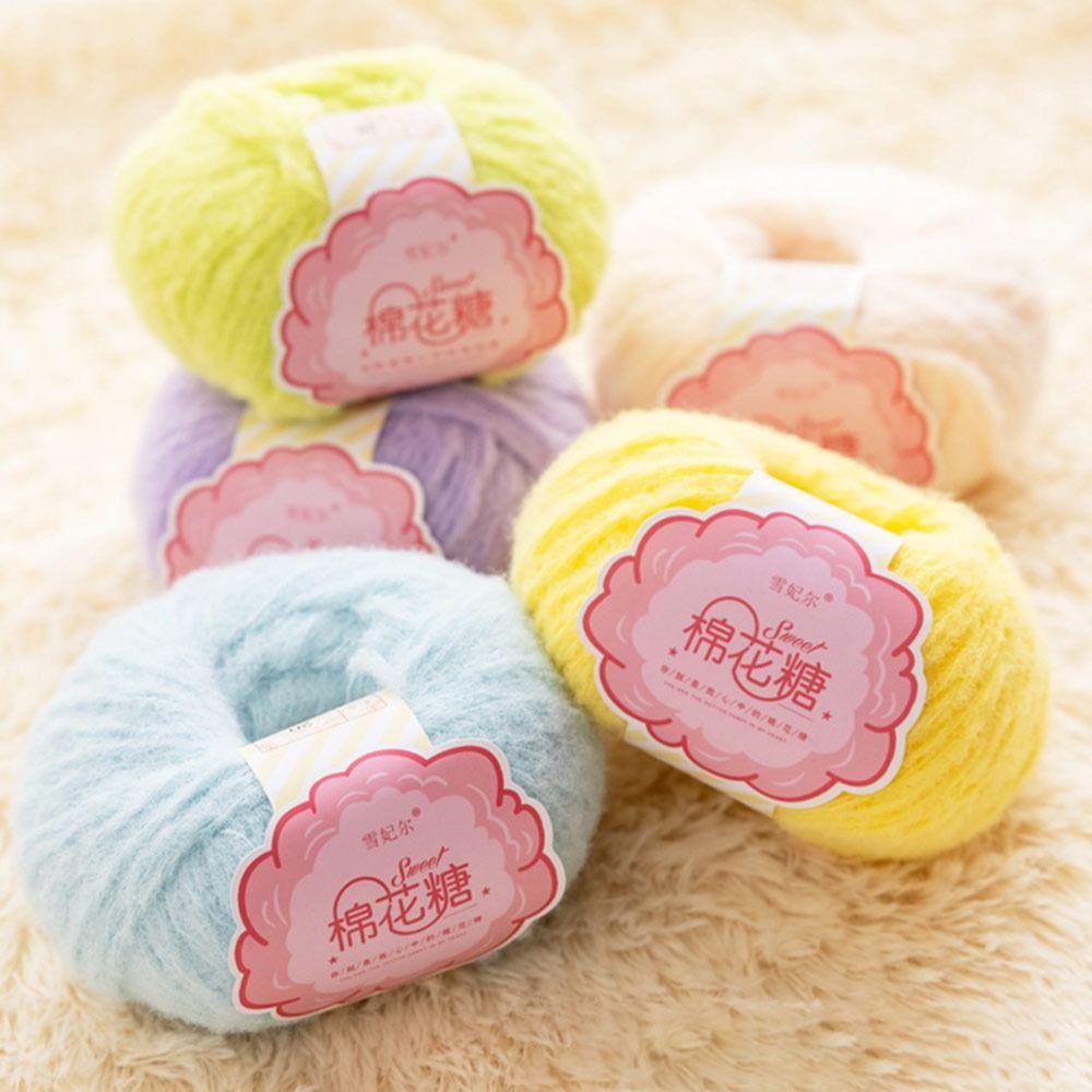 40g Wollknäuel Baumwollgewebe Wollfaden DIY Süßigkeiten Garnknäuel zum Stricken Puppenhaarspange