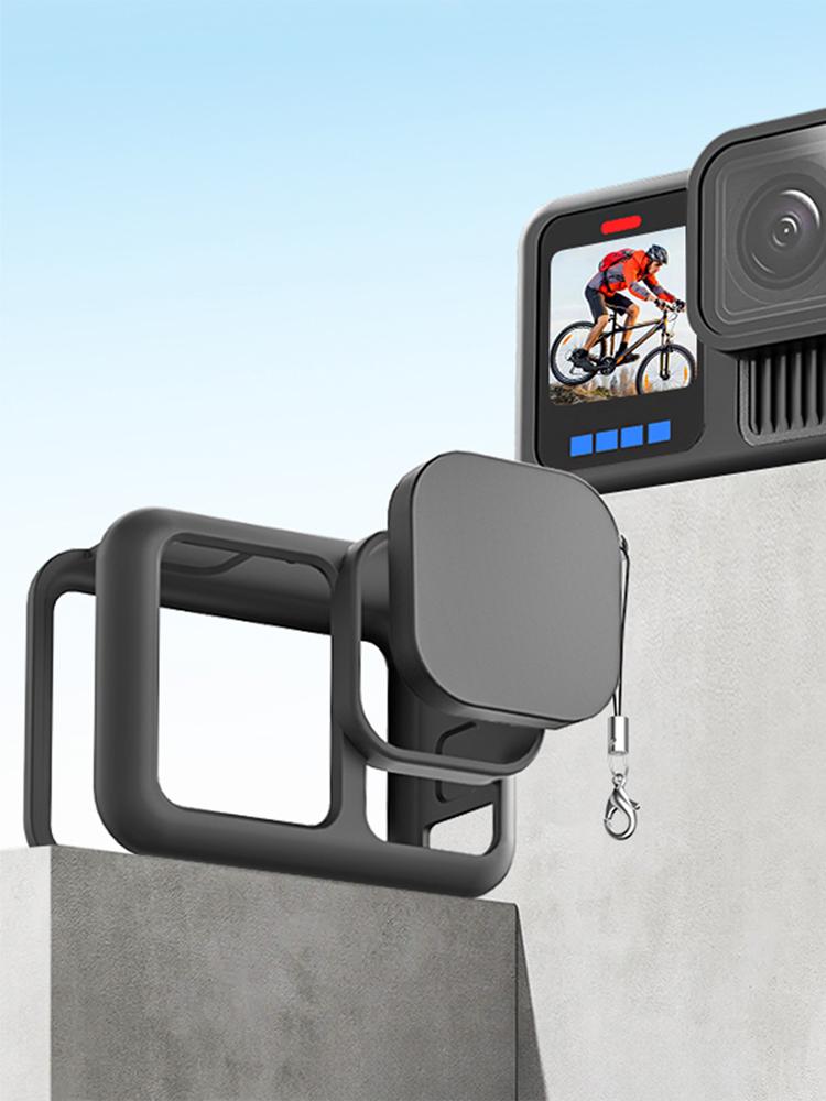 Silicone Case with Lens Cover & Lanyard Soft Sleeve Anti-Scratch Protective Housing Camera Protector for GoPro 13 Accessories