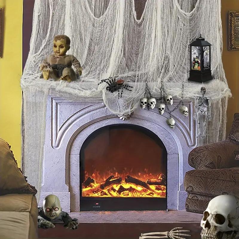 Halloween Gauze Fabric Black Chunky Gauz Fabric Haunted House Diy Decorative Gauze Horror Party Scene Props Halloween Decoration