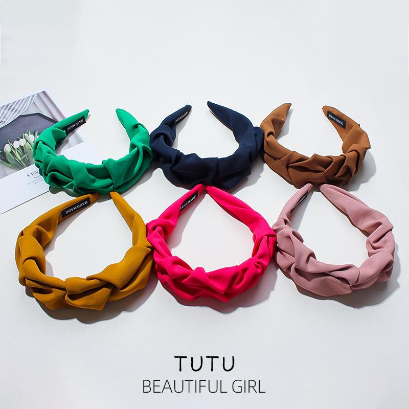 Premium Knotted Solid Color Headband - Retro Fashion, Versatile Korean Style Hair Accessory