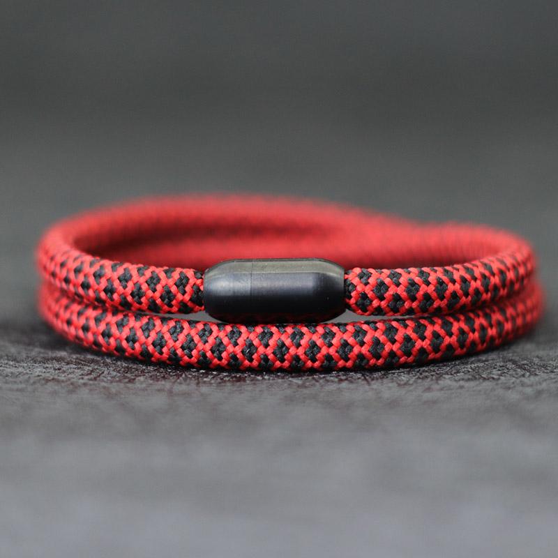 Simple Style Men Bracelet Rope Unfading Male Stainless Steel Braclet Attract Magnetic Braslet Bohemia Fabric Brazalete Pulseria