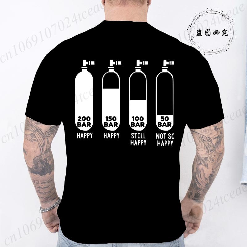 New Trendy Summer Tshirts Fashion Men Women Tshirt Funny Diving Divers 200 Bar Print Tshirts Short Sleeve Tops Diving Tshirts