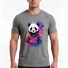 Panda In A Hoodie Nebula TShirt Summer Casual Cotton Tee Oversized Streetwear Tops Vintage Graphic Print Unisex Unisex Unisex